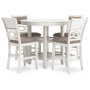 Erinberg - Antique White - Dining Room Counter Table Set (Set of 5)