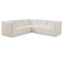Relax - 5 Piece Modular Corner Sectional - Cream, 98"