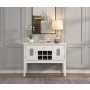 Elizaveta - Server - Gray Velvet, Faux Crystal Diamonds &White High Gloss Finish