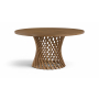 Hexon - 60" Oak Veneer And Solid Wood Dining Table - Brown - Dark Brown, 60"