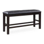 Haddigan Double Counter Height Upholstered Bench Dark Brown