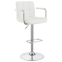 Palomar - Adjustable Height Bar Stool - White And Chrome - White