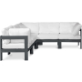 Nizuc - Outdoor Patio 5 Piece Modular Corner Sectional With Gray Frame, 90"