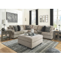 Bovarian - Stone - 4 Pc. - Right Arm Facing Loveseat 3 Pc Sectional, Ottoman