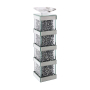 Noralie - Accent Candleholder (2 Piece) - Mirrored & Faux Diamonds - 17", 4"