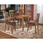 Berringer - Rustic Brown - 5 Pc. - Drop Leaf Table, 4 Side Chairs