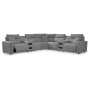 CozyMax II - Salt And Pepper - 5-Piece Power Reclining Sectional With LAF Zero Wall Power Recliner, 152"