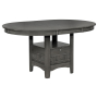 Lavon - Oval Extension Leaf Dining Table - Medium - Dark Gray, 42.25"