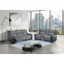 U5914/U5915 - Reclining Sofa And Console Reclining Loveseat With Immersive Sound And Blue LED - Black / - Dark Gray