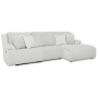 Top Tier 3-Piece Sectional Reclining Chofa With Raf Press Back Chaise Alloy, 130"