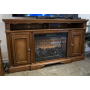 Channley XL TV Stand With Fireplace Option Brown
