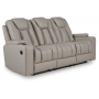Elevate Edges Reclining Sofa With Drop Down Table Coin, 87"