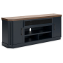 Landocken - Brown / Blue - XL TV Stand W/Fireplace Option