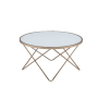 Valora - Coffee Table - Frosted Glass Top & Champagne - White, 34"