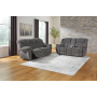 Foreside - Charcoal - 2 Pc. - Reclining Sofa, Reclining Loveseat With Console