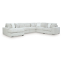 Stupendous 6-Piece Sectional With LAF Corner Chaise Alloy, 174"