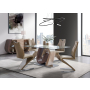 D4126N - 7 Piece Dining Room Set (Dining Table And 6 Dining Chairs) - Light Brown / Oak / Silver - Light Brown