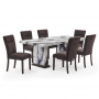 D8212 - 9 Piece Dining Room Set (Dining Table With 8 Dining Chairs) - Dark Brown