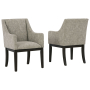 Burkhaus - Beige / Dark Brown - Dining UPH Arm Chair (Set of 2)