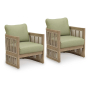 Serena Shores Lounge Chair With Cushion (Set of 2) Beige / Green