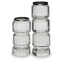Brentley - Clear / Silver Finish - Candle Holder Set (Set of 2), 3.63"