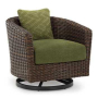 Horizon Hall - Brown / Green - Swivel Lounge With Cushion