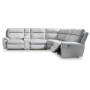 Social Pointe - Pearl / Ash - 6-Piece Reclining Sectional With Storage Console, 157"