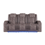 U8000 - Power Reclining Sofa With Power Headrest, Dropdown Table With Wood Trim & Reading Light & LED Light - Brown - Dark Brown, 83"