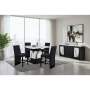 D12BT - 5 Piece Dining Room Set (Bar Table And 4 Bar Stools) - Black / - Black
