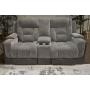 Mixed Motion Power Reclining Loveseat With Console / Adjustable Headrest Shadow