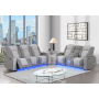 U8000 - 3 Piece Living Room Set (Power Console Reclining Loveseat With Power Headrest LED & Bluetooth Speaker, Power Reclining Sofa With Headrest DDT Table Reading Light & LED) - Gray