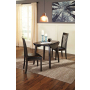 Hammis - Dark Brown - 3 Pc. - Drop Leaf Table, 2 Upholstered Side Chairs