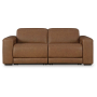 Magic Man 2-Piece Power Reclining Sectional Loveseat Caramel, 84"