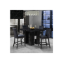 D04 - 7 Piece Dining Room Set (Black Bar Table And 6 Bar Stools) - Black