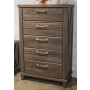 Vonitta Bay Five Drawer Chest Dark Brown, 51.89" Tall
