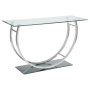 Danville - U-Shaped Glass Top Entryway Console Table - Chrome, 48"