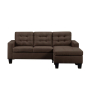 Earsom - Reversible Sofa & Ottoman - Brown Linen - Dark Brown, 81"