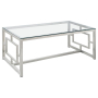 Merced - Rectangular Glass Top Coffee Table - Nickel, 47.25"
