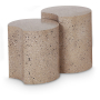 Dimple - 2 Piece Modular End Table - Taupe Terazzo, 28"