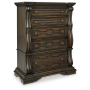 Maylee - Dark Brown - Five Drawer Chest, 54" Tall