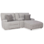 Acklen Place - Pewter - 3-Piece Power Reclining Sectional Sofa With Raf Chaise, 94"