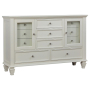 Sandy Beach - 11-Drawer Dresser - Cream - White, 61.25" Wide