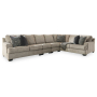 Bovarian - Stone - 4-Piece Sectional With LAF Loveseat, 154"