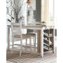 Skempton - White - 3 Pc. - Counter Table, 2 Upholstered Barstools