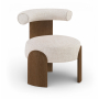Calder - Linen Textured Fabric Upholstered Accent Chair - Beige / Painted Brown