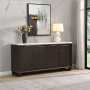 Edwyn - Server With Marble Top - Natural Marble Top & Espresso Finish - Dark Brown