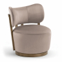 Elara - Velvet Upholstered Swivel Accent Chair - Taupe - Light Brown