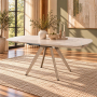 Bexley - Dining Table With Ceramic Top - Cream - Beige, 71"