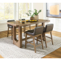 Cabalynn - Light Brown - 5 Pc. - Rectangular Dining Room Counter Table, 4 Upholstered Barstools