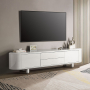 Keely - TV Stand - White High Gloss - White
